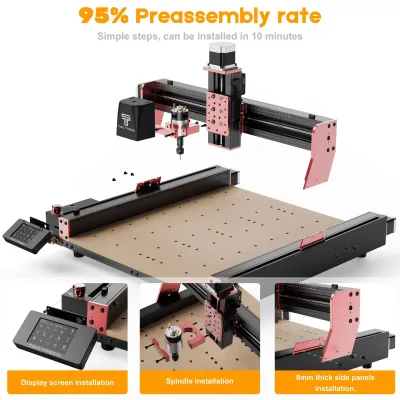 Machine de gravure CNC noir et rouge – image 3