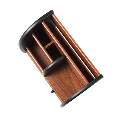 Porte-stylo en bois noir, 5 compartiments – image 2