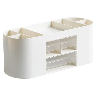 Pot à stylos en plastique avec 3 tiroirs